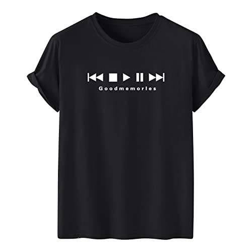 Herren Casual Rundhals Play Key Print Pullover Shorts Ärmel T-Shirt Bluse y010 Artwork Logo-Details Space Explorer 80's neon Chrome Retro Vintage Herren-Hemd Premium Cover