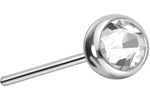 PIERCINGLINE Piercing de titanio con bola de empuje y cristal