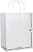 White Kraft Paper Gift Bags Bulk with Handles 6.25x3.5x8 [100 Bags]. Ideal for Shopping, Packaging, Retail, Party, Craft, Gifts, Wedding, Recycled, Business, Goody and Merchandise Bag
