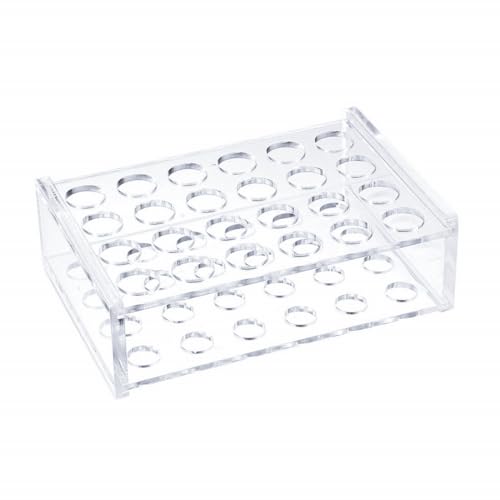 KNMNIU Acrylic Test Tube Rack Holder, 24 Sockets for 5/9”OD Tube Centrifuge Tube Holder Plastic Stand for Labortory Holder Lab Test Tube Transparent(5ml,24 Sockets)
