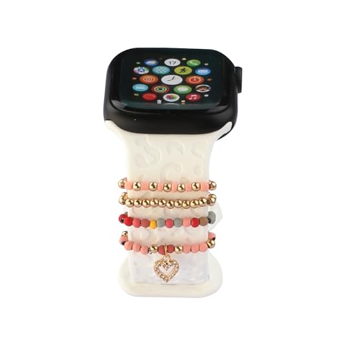 Groliva Watch Band Charms Cute Stretchy Beaded Charms Accessories jewelry For Apple Watch Bands Compatible with Apple Watch 38mm 40mm 41mm 42mm 44mm 45mm 49mm
