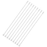 QUARKZMAN 9 Stück Doppelschlaufe Sicherheitskabel 30cmx1,5mm Silber