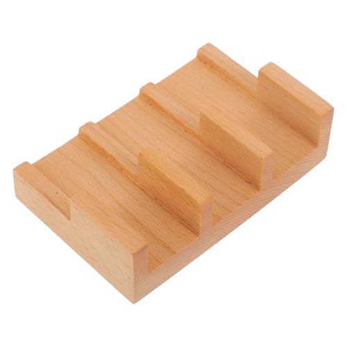 Soporte de madera para sushi conveniente de 3 compartimentos GANAZONO resistente 2