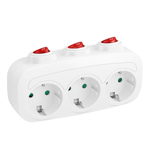 Ladron Enchufes con Interruptor Independiente, Enchufe Multiple 3...
