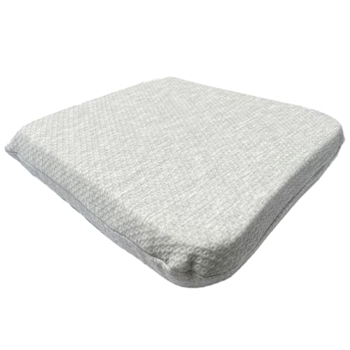 ORGANIC TEXTILES Organic Seat Cushion - 3' Medium Firm Latex with Heather Grey Cotton Cover - GOLS/GOTS Certified - Back Tailbone Pressure Relief Support, Office Chair, Gym Bleacher Seats, Car