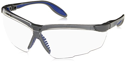 Honeywell Home Uvex S3500 Genesis X2 Safety Eyewear, Silver and Navy Frame, Clear Ultra-Dura Hardcoat Lens