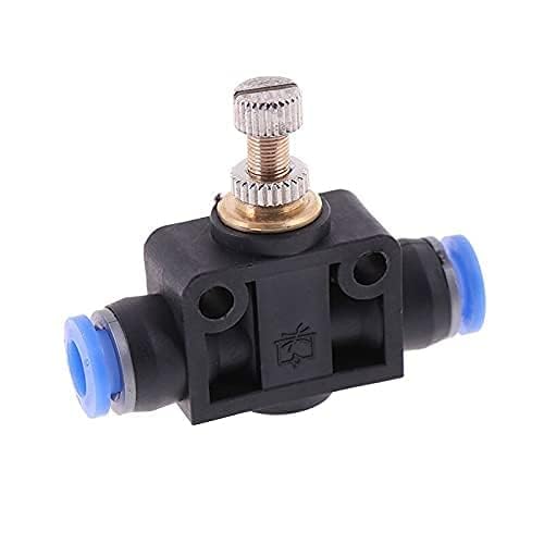 Brass Plastic 6mm Tube Pneumatic Air Flow Regulator Tube Fitting Speed Control Valve Quick Connector Pneumatic Control Valve Push In Fitting Air/Water Hose Tube In Pneumatic Air Hose Connector (6MM)-image-17