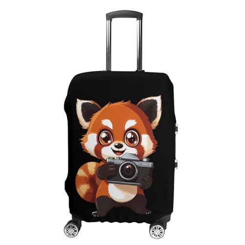 Cute Red Panda Camera Luggage Covers Suitcase Protector Case Fits 19-32 Inch L