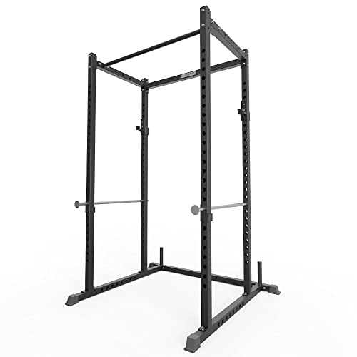 Atletica R4 Basic Power Rack z podciągiem, Multi-Grip Pull-Up Bar, safeties, haki typu J i piny obciążające, wysokość 211 cm, waga własna 128 kg