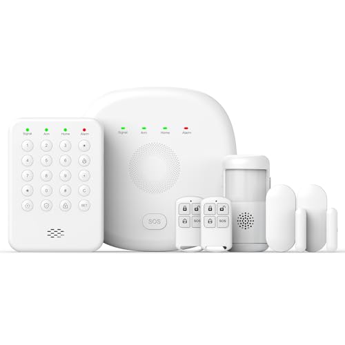 PGST - Alarma de casa inalámbrica 4G/WiFi/GSM para casa y pantalla pulgadas, compatible con Tuya/Smart Life/Alexa, A04F-EU-I