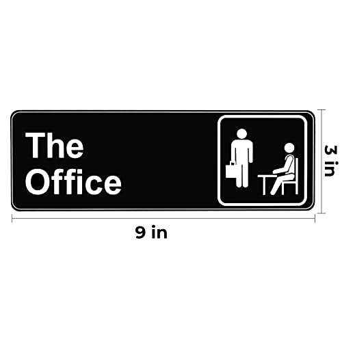 Placa de escritório, placa autoadesiva oficial principal para porta ou parede, 22,86 x 7,62 cm, rápi