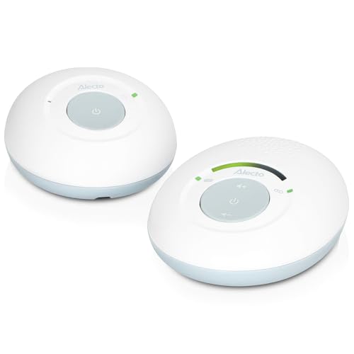 Alecto DBX110 Babyphone Audio - digitales Babyphone mit DECT - 300 m Reichweite - kompaktes Design - LED Lautstärkeskala - VOX Funktion - strahlungsarm - weiß