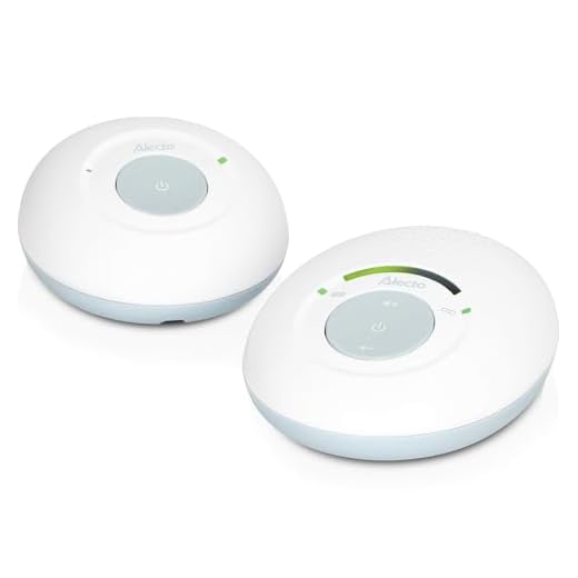 Alecto DBX110 - Vigilabebés Digital con DECT, Alcance de 300 m, diseño Compacto, Escala de Volumen LED, función VOX, Baja radiación, Color Blanco