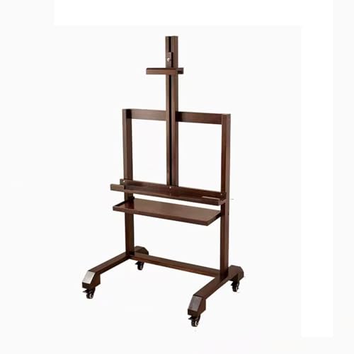 Soporte móvil de madera maciza ajustable para TV miniatura 1