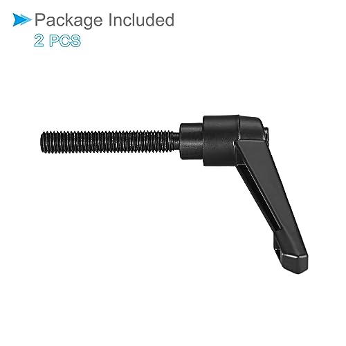 Image of Clamping Lever Handles, M10 x 60mm Male Thread, Adjustable Quick Release Locking Rotating Bolt Knobs Black - (Applications: for Lathe Machinery), 2-Pieces