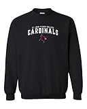 CreateMyTee Saint John Fisher College Mascot Logo Unisex Crewneck Sweatshirt (Black, Medium) - SJFU Cardinals Apparel