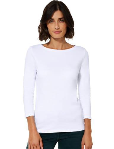 Cecil Damen Basic Boatneck T-Shirt, White, L