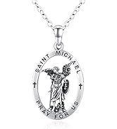 Saint Michael Necklace for Men - Sterling Silver Religious Necklace St Archangel Michael Pendant ...