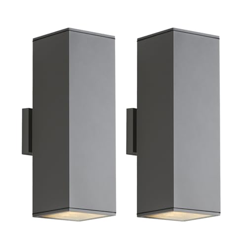 Image of mirrea 18 inch Modern Outdoor Porch Light in 2 Lights, Matte Gray, 2 Pack