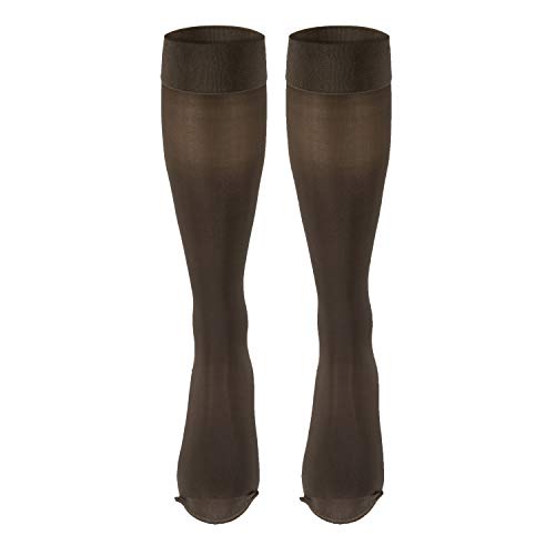 Image of Truform Sheer Compression Stockings, 30-40 mmHg, Women's Knee High Length, 30 Denier, Taupe, Large