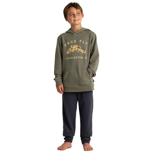 Free Fly Youth Vintage Camo Redfish Fleece Hoodie - Ultra Soft Fleece Hoodie with Camouflage Graphic, for Boys and Girls2