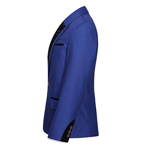 Jungen Kostüm 3-teilig Klassisch Slim Fit Hochzeitsanzug Tuxedo Jacke Hose und Weste Mode Jungen Anzug Blau 6 Jahre