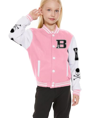 Image of ACEFAST INC Kids Boys Girls Baseball Jacket Varsity Jacket Casual Sport Coat Cardigan Sweatshirt Uniforms Youth 2-13 Year