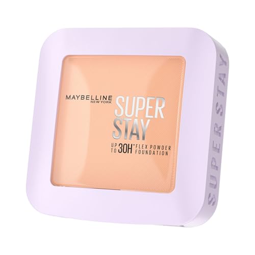 Image of Maybelline New York Super Stay Flex Powder Foundation Compact, 120, Full Coverage, 30H Full Coverage, Perfect for Oily Skin, Waterproof & Sweatproof, 9g
