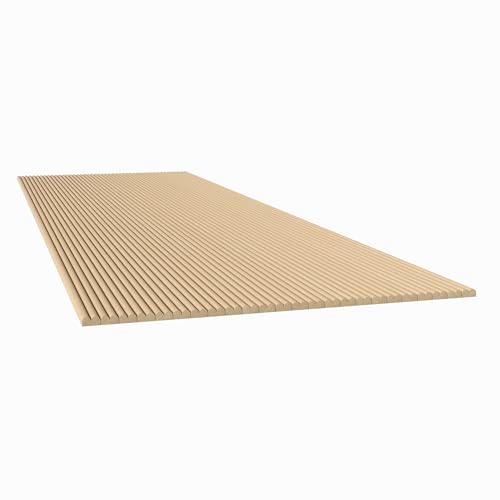 Tambour Touch 1/4' Double Bead Tambour - 12' W x 48' L, Poplar, Flexible Wood Paneling for Walls, Cabinets, and Curved Surfaces