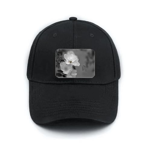 Casquette de baseball noire et blanche fleurie et réglable pour homme et femme