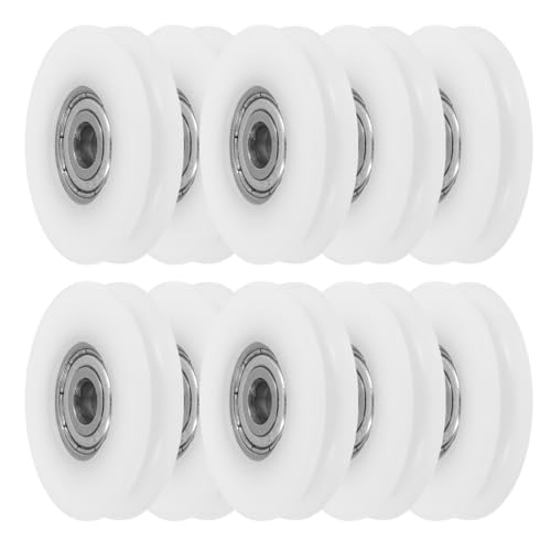 DIYEAH Lot de 10 Poulies à Gorge en U 5x30x6 Mm Roulements 625 Intégrés, Rouleaux de Guidage Mécaniques en Acier Revêtu, Poulies Nylon pour Portes et Fenêtres Coulissantes, Usage