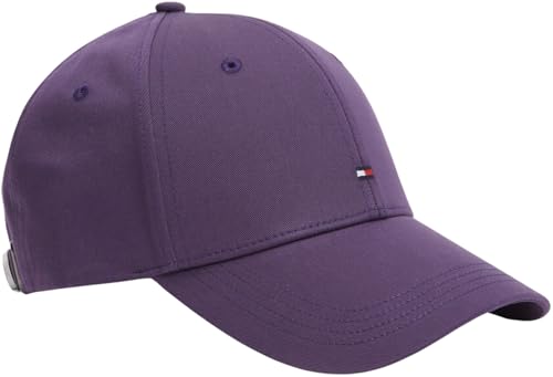 Tommy Hilfiger Gorra de algodón con Bandera TH para Hombre, 6 Paneles, AM0AM13008, Color Morado, Talla única, Morado (Mulberry Haze), Talla única