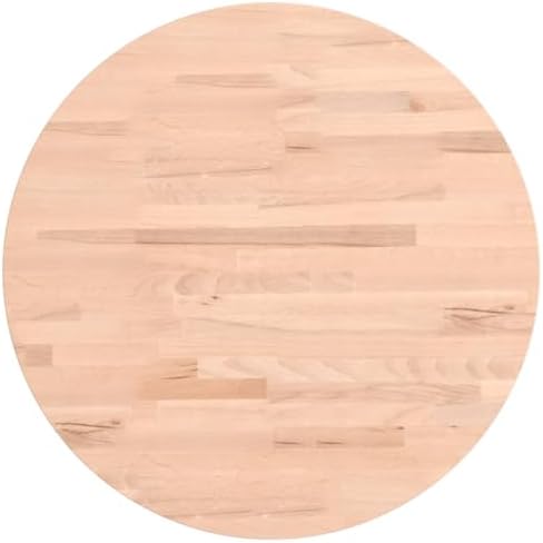 Bild von vidaXL Tischplatte, Holzplatte Holztischplatte Rund, Ersatzplatte Platte für Beistelltisch Bartisch, Massivholztischplatte Esstischplatte, Ø50x2,5 cm Massivholz Buche