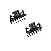 Parcelona French Classic Black Very Small Approx 1 1/2 Inch Hair Claws with Covered Spring - 2 Pieces