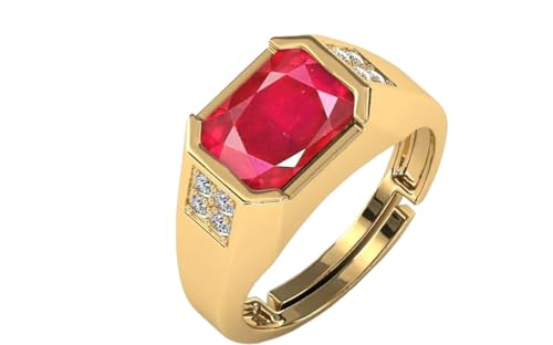 Bague en rubis naturel 8.5 carats bague plaqué or homme femme
