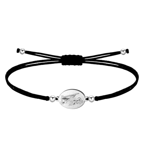 cotigo- Pulsera virgen y santos de España, virgen del Carmen, Rocio, Fatima, san Benito y mas, pulsera para mujer y hombre, regalos mujer, regalo abuela. (SAN CRISTOBAL-NEGRO)