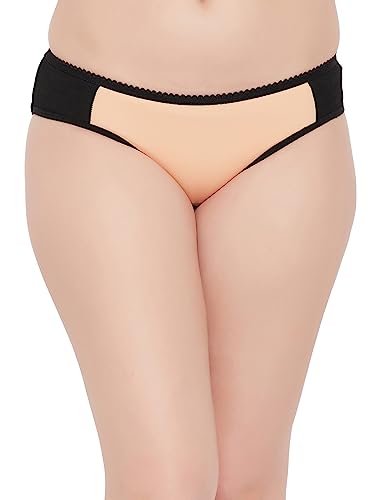 Image of Clovia Women's Cotton Low Waist Colourblock Bikini Panty in Black