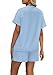 Lounge Sets for Women 2 Piece Shorts Pajamas for Women Set Matching Sets Women's Clothing Summer Vacation Womens Clothes Holiday Luxury Outfits Pjs Loungewear Travel Airport Outfits Fashion Blue M