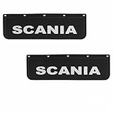 einfache Montage 2X Schmutzfänger Schmutzlappen Spritzlappen für Scania LKW 60x18cm Hartgummi, schwarz-weiß
