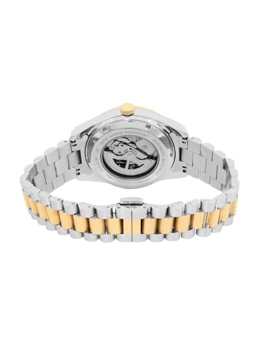 Image of French Connection Emperor Automatic Green Round Dial Stainless Steel Strap | Casual | Premium | See Through Feature | Brush Feature Wrist Watch for Men - FCA12TM