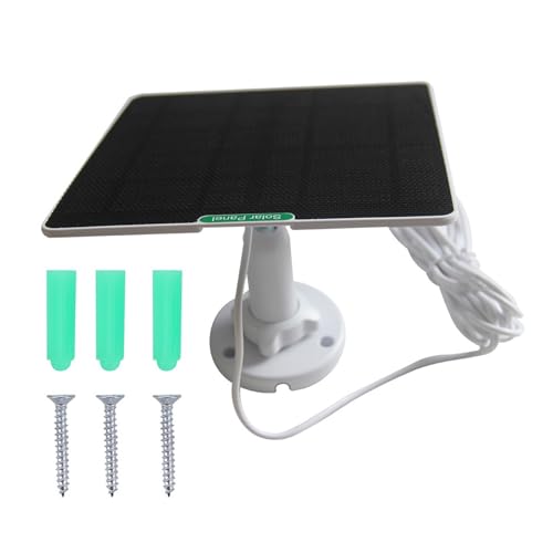 Fiabled - Panel de carga solar ETFE de 5 W micro USB y tipo C para cámaras de seguridad recargables, siempre cargando cargador solar USB tipo C para cámaras de seguridad