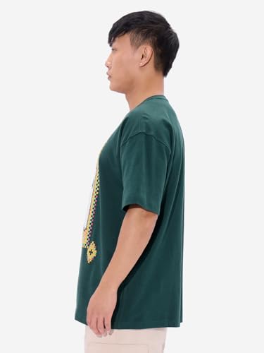 Image of The Souled Store Mr. Soul Men and Boys Short Sleeve Round Neck Purple Graphic Printed Cotton Oversized T-Shirts
