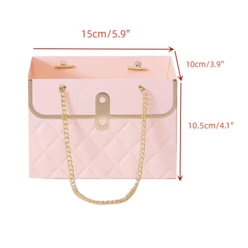 LONG XIN SERIES 8PCS Pink Floral Gift Bags Duty Reusable Paper Gift Boxes Luxury Present Packaging with Handles for Gift Package Wedding Birthday - Image 3