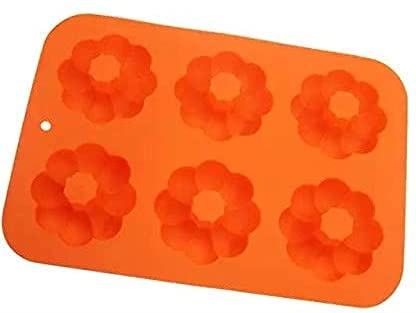 Folca® 1 Pc 6 Cavity Silicone Mould for Handmade Soap, Cake, Jelly, Pudding, Chocolate, Dessert etc (Flower Mould Design 3)