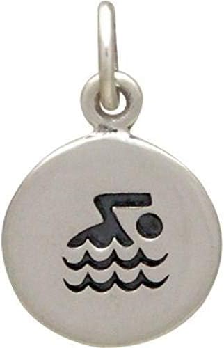 Sterling Silver Swimmer Charm 16x10mm - 1 Pc (12772)/1