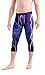 Bucwild Sports 3/4 Basketball Compression Pants Tights for Youth Boys & Men (Blue-Purple Lightning, Small)