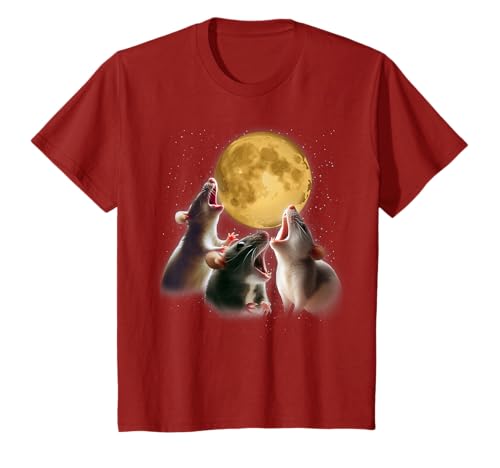3 Rats Howling At The Moon Funny Rat Lover Men Women Kids T-Shirt