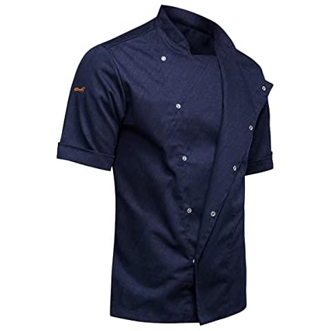 Chaqueta de cocina BW para hombre con botones ocultos YKK Cover