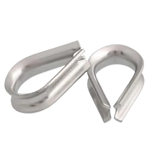 Guardacabos De Cuerda De Cable 100 piezas M2 a M8 304 Cable de acero inoxidable Cable de alambre Manga protectora Guardacabos Aparejo Pollo Corazón Anillo Fijación(M5)