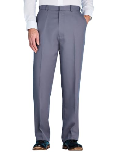 Chums Men's Classic-Fit Expandable-Waist Flat-Front Dress Pant Formal Slacks Grey2